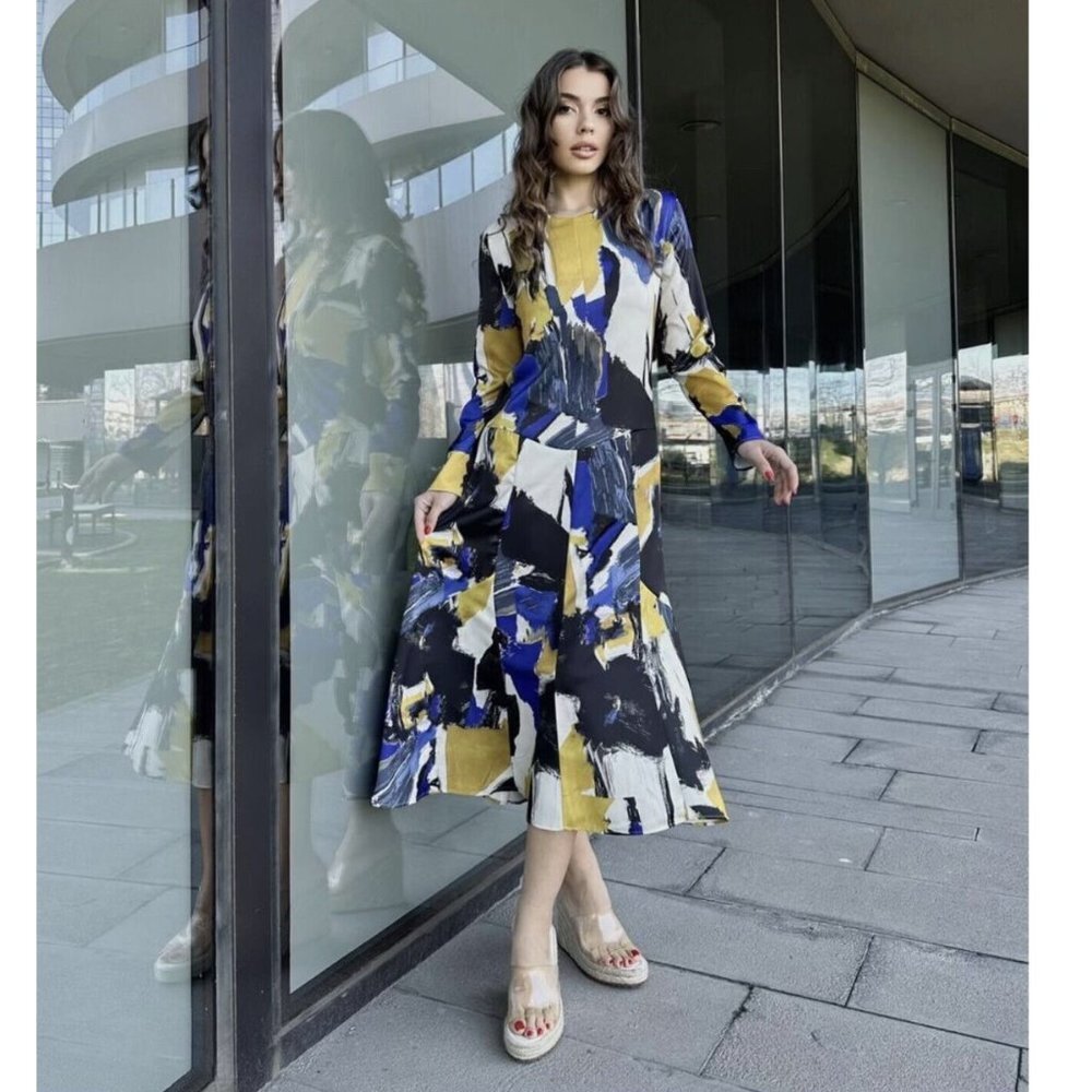 Zara midi dress long sleeve